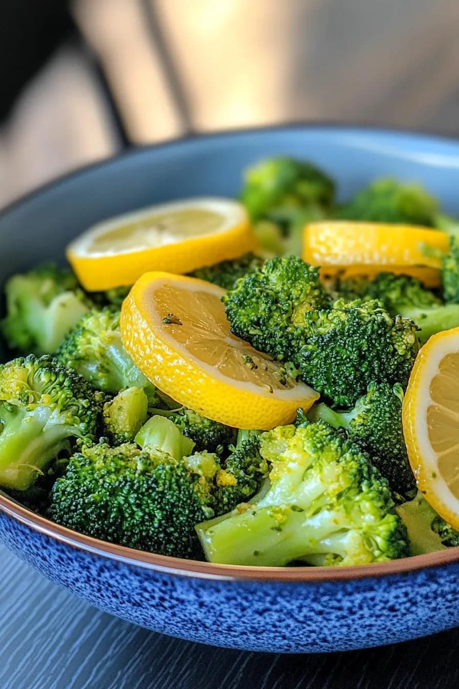 Crispy Air Fryer Lemon Herb Broccoli recipe photo