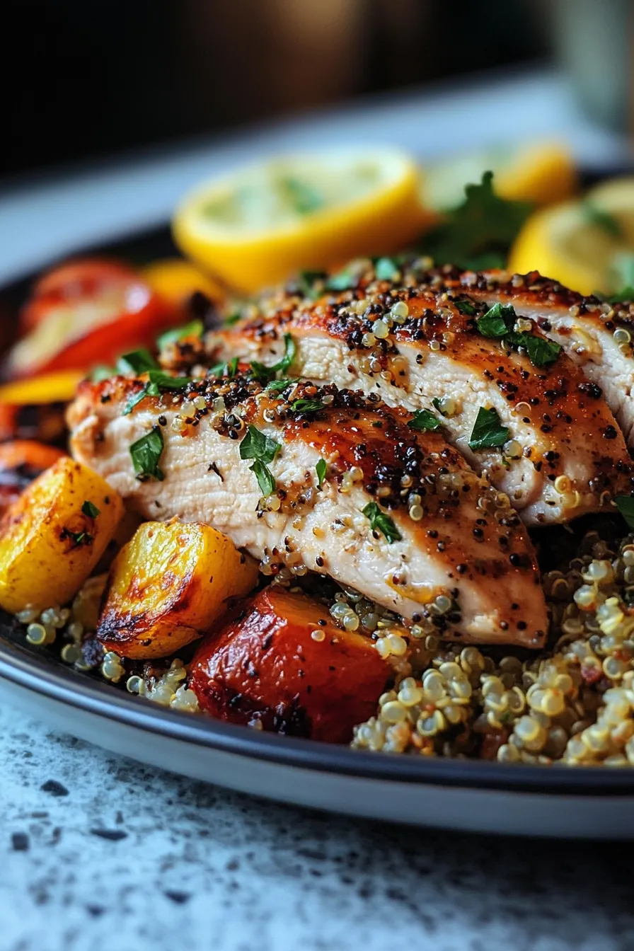 Lemon Herb Chicken with Quinoa and Roasted Vegetables recipe photo