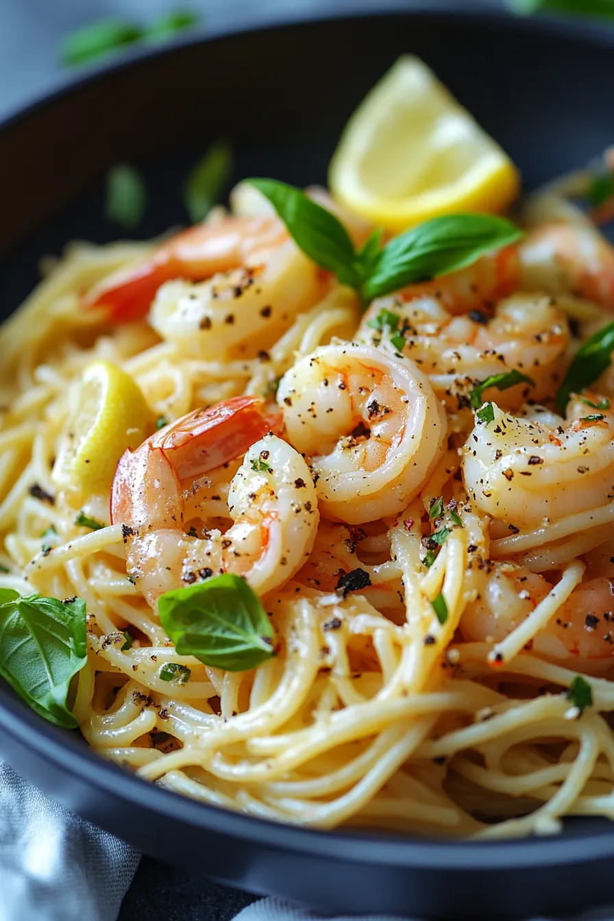 One Pot Shrimp Scampi Pasta with a Surprise Twist card