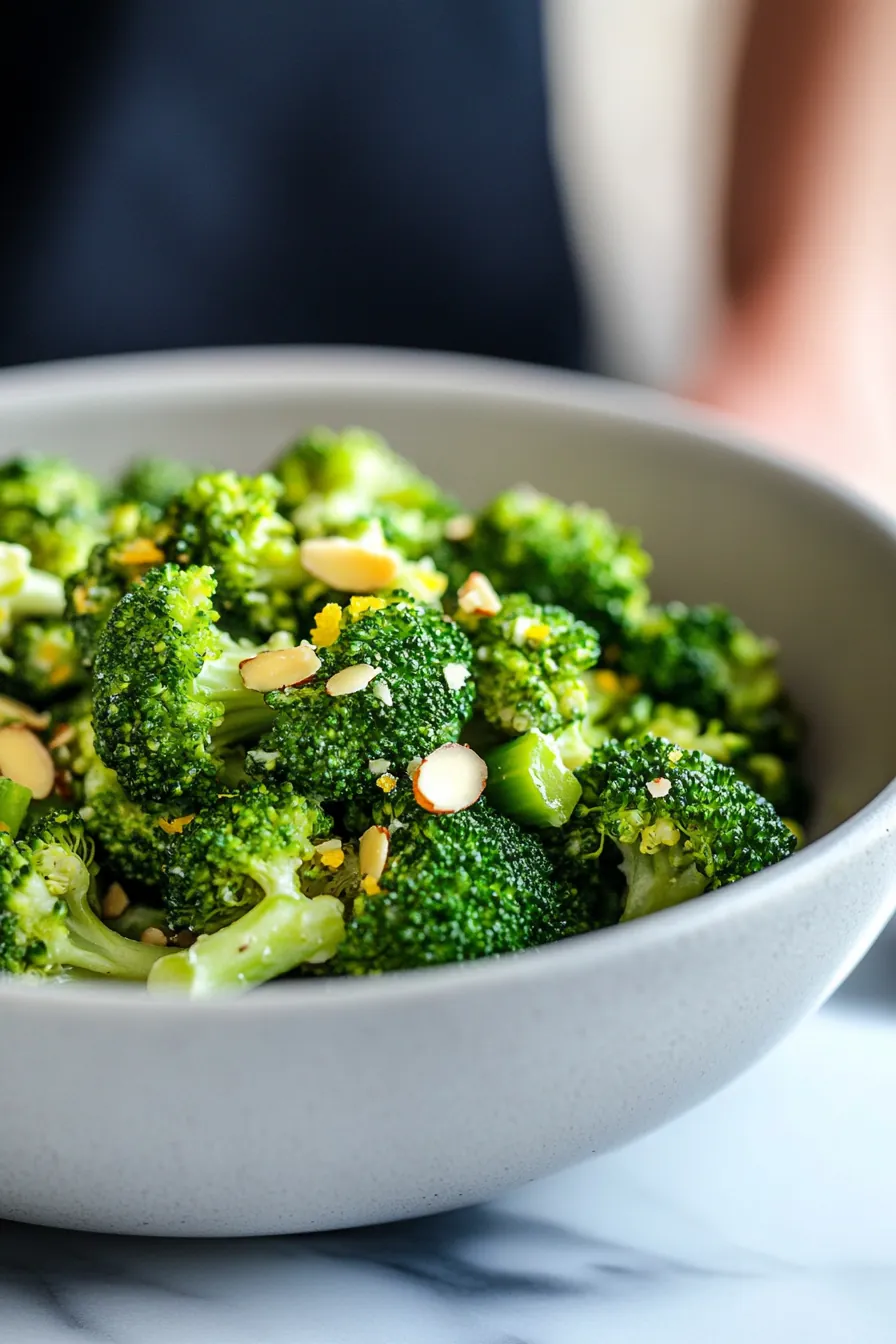 Perfectly Steamed Broccoli with Citrus Almond Drizzle card