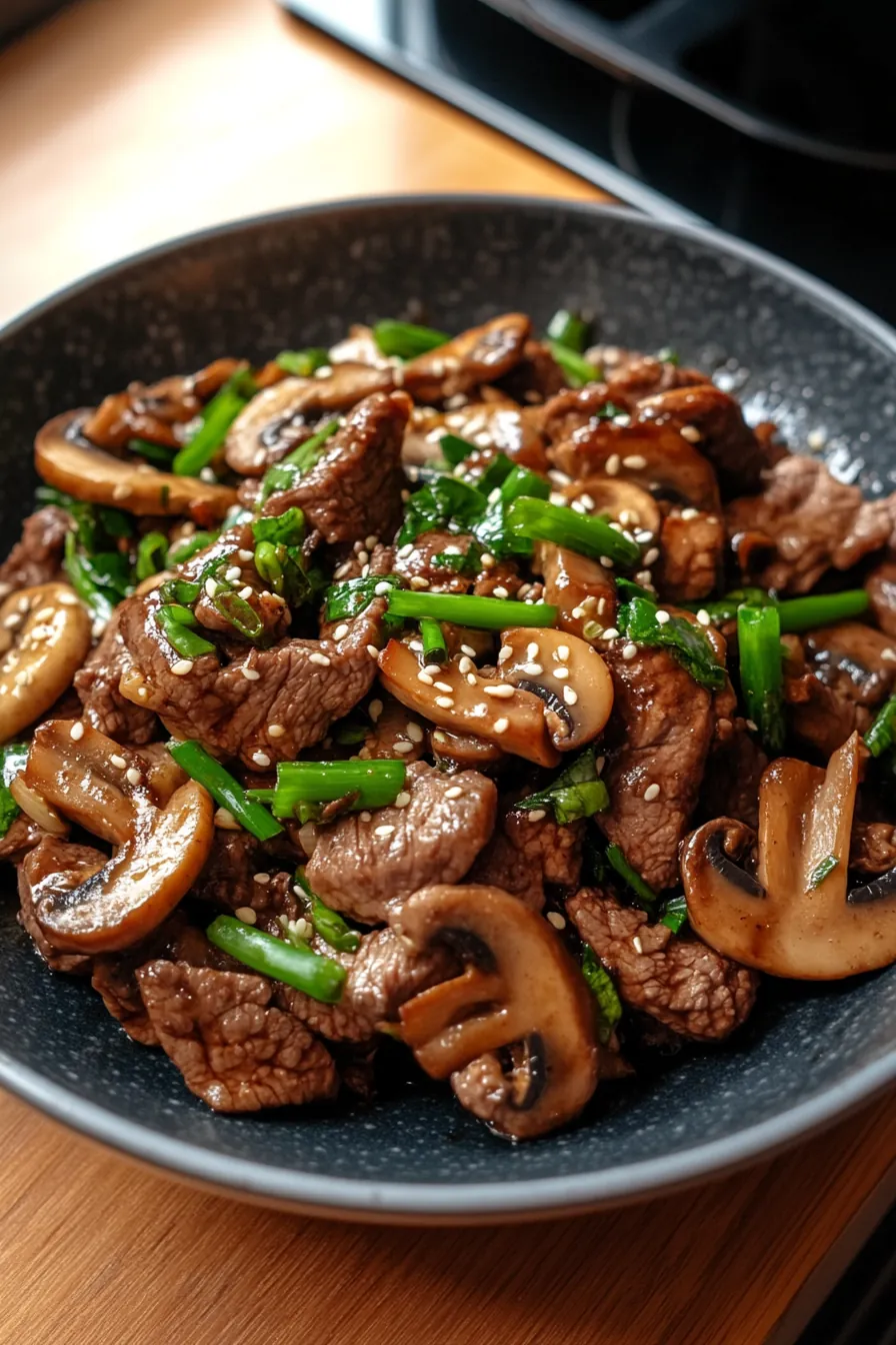 Savory Beef and Mushroom Stir-Fry card