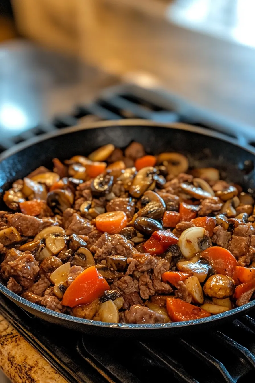 Savory Beef and Wild Mushroom Skillet card