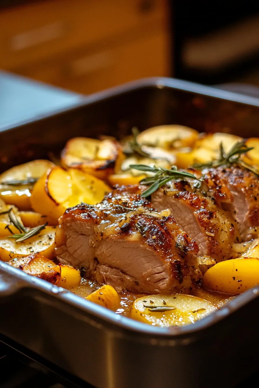 Savory Crock Pot Pork with Apples and Sage card