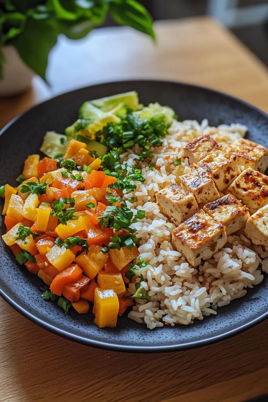 Soulful One Pot Tofu Rice with Seasonal Vegetables card