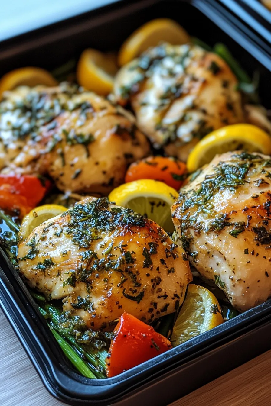 Zesty Lemon Herb Chicken Meal Prep card