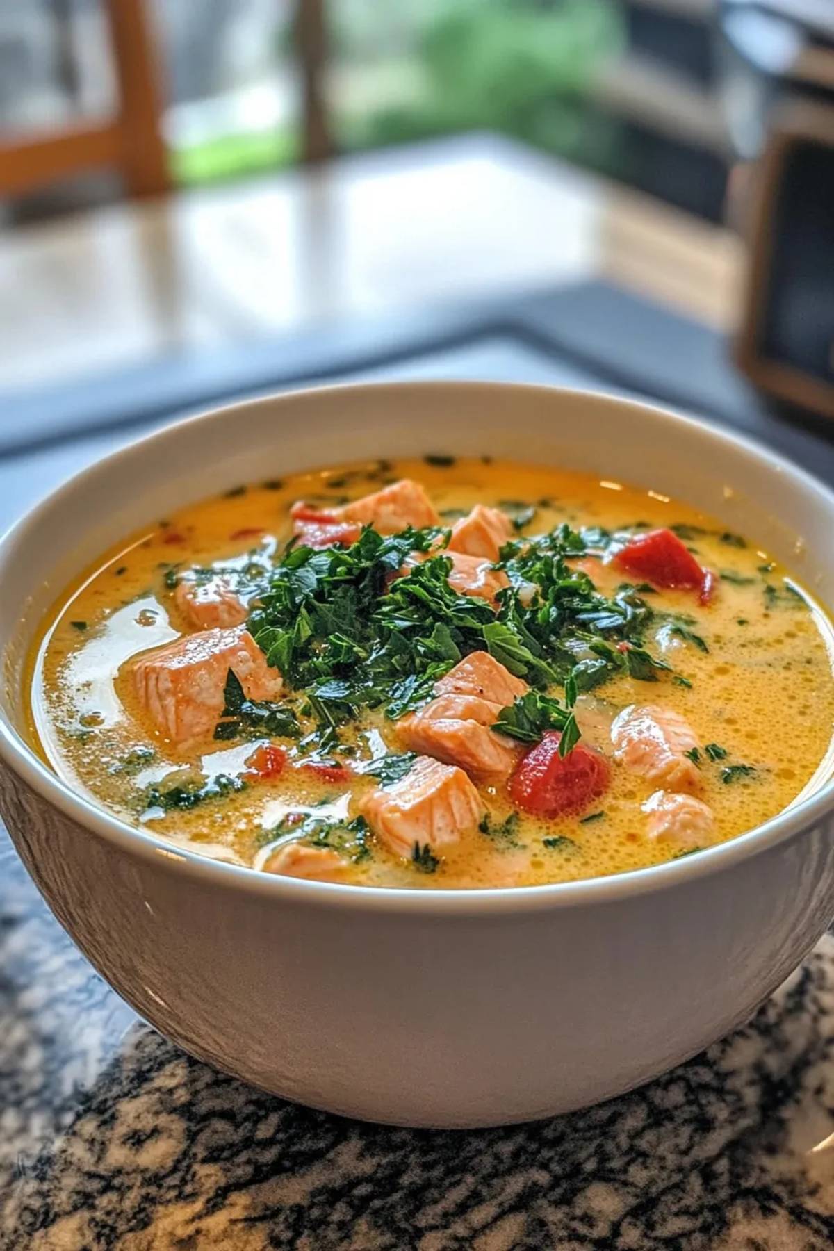 Coastal Slow Cooker Salmon Chowder with Random Garden Veggies recipe photo