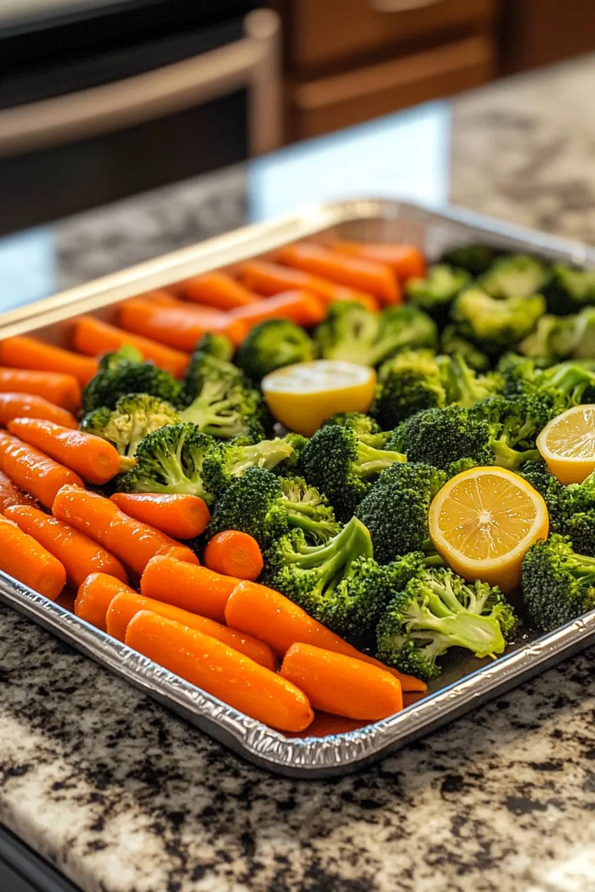 Sheet Pan Broccoli and Baby Carrots with Zesty Lemon Dressing recipe photo