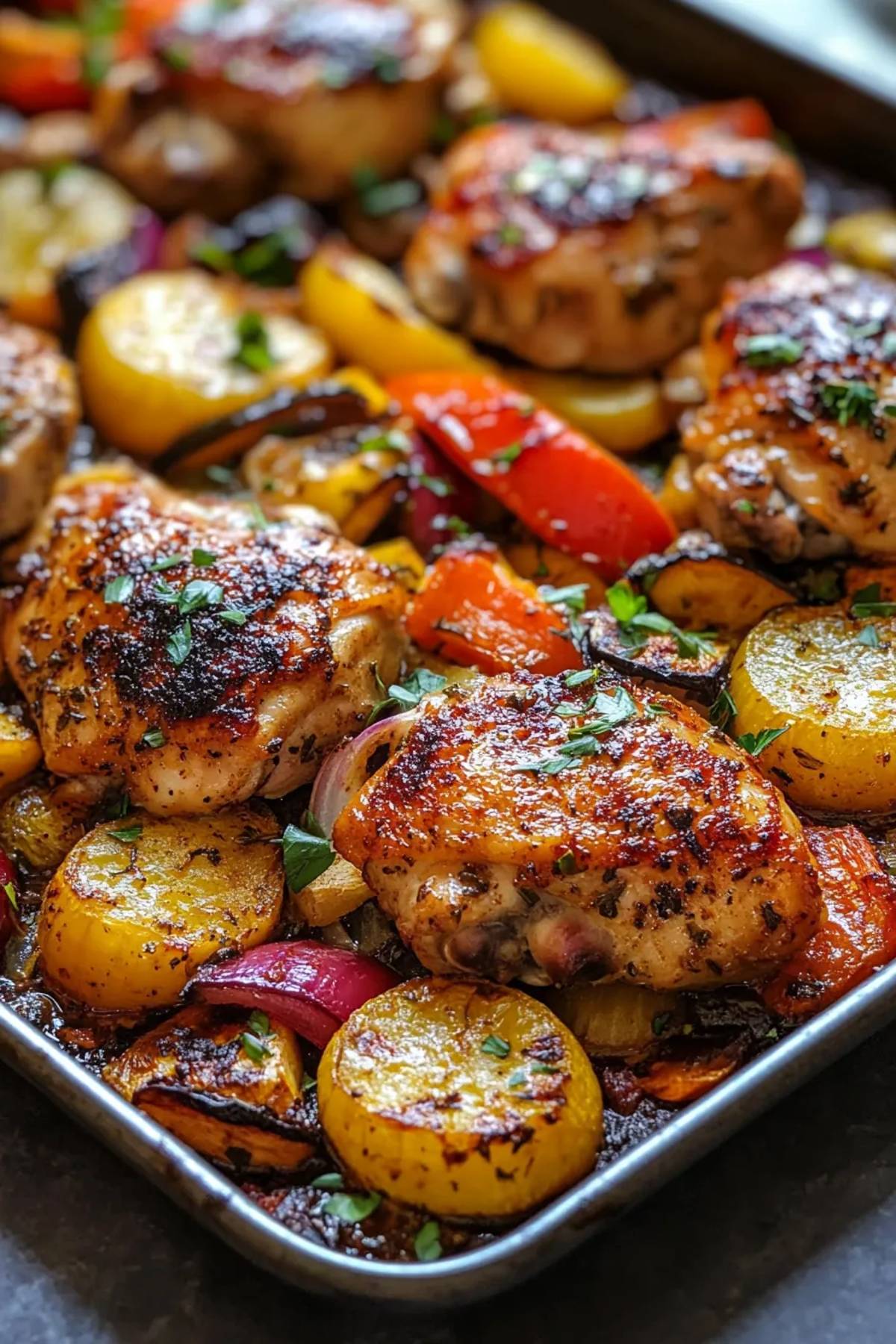 Spiced‑Sun Sheet Pan Harissa Chicken Thighs and Veggies recipe photo
