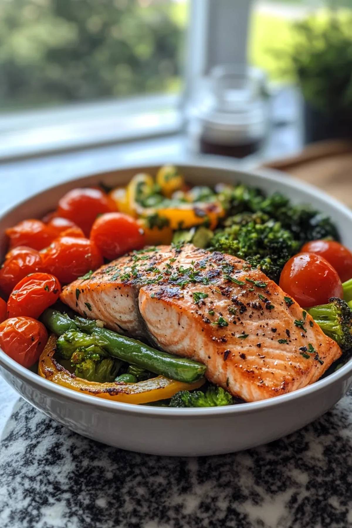 Sun‑Kissed 15‑Minute Salmon Bowl with Crunchy Veggies recipe photo