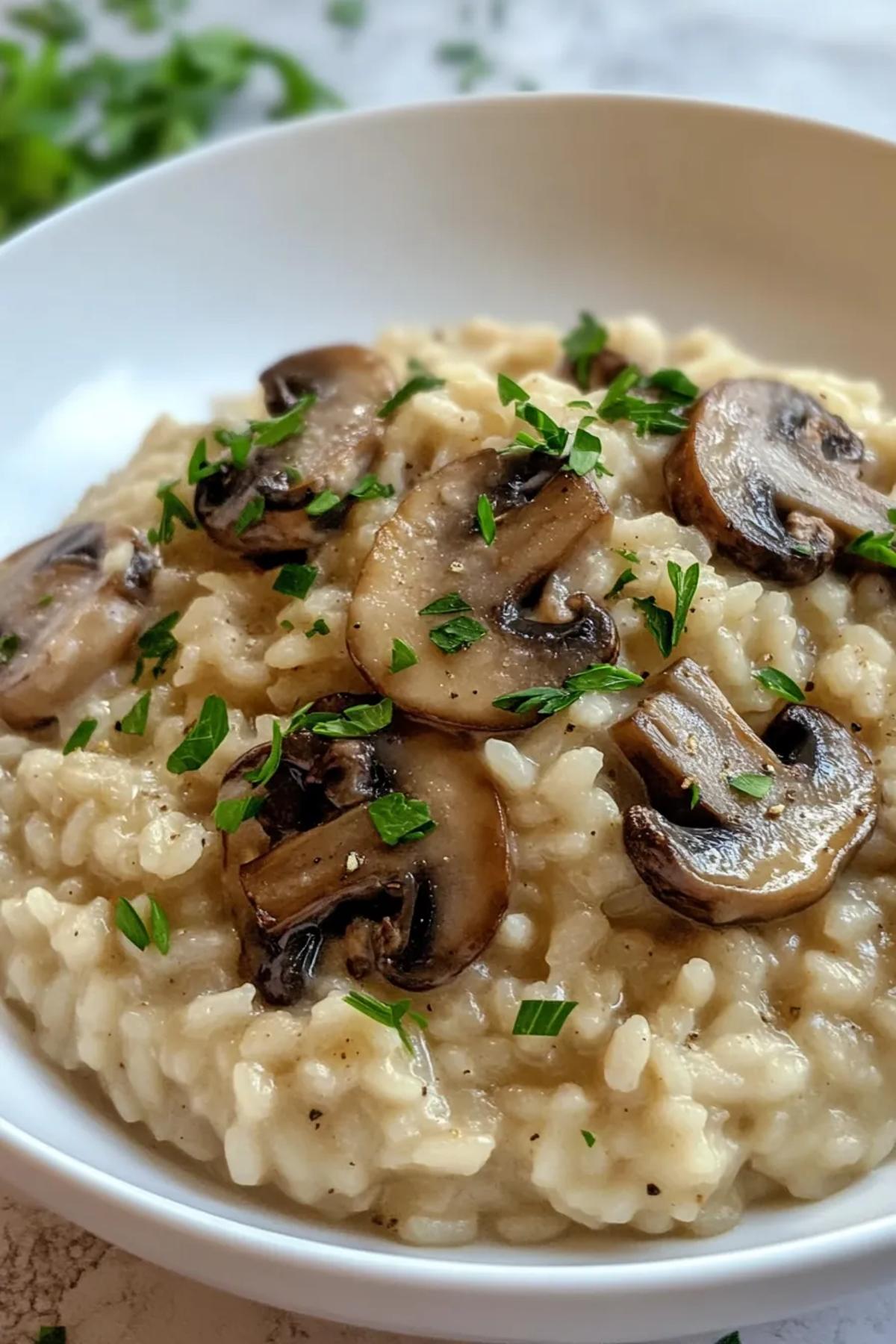 Creamy Garlic Mushroom Risotto - A Gluten Free Delight