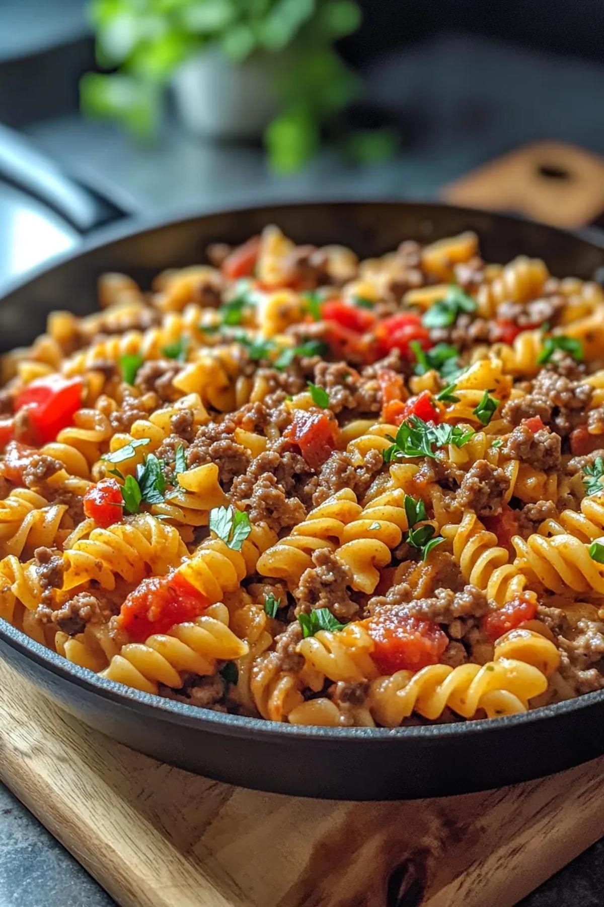 Creamy Ground Beef Pasta Skillet: A Comforting Delight