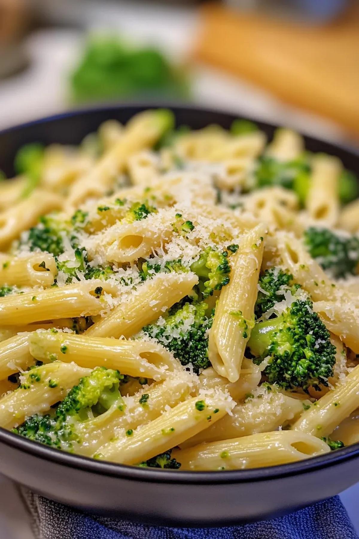 Creamy One Pot Broccoli Pasta with Garlic and Parmesan
