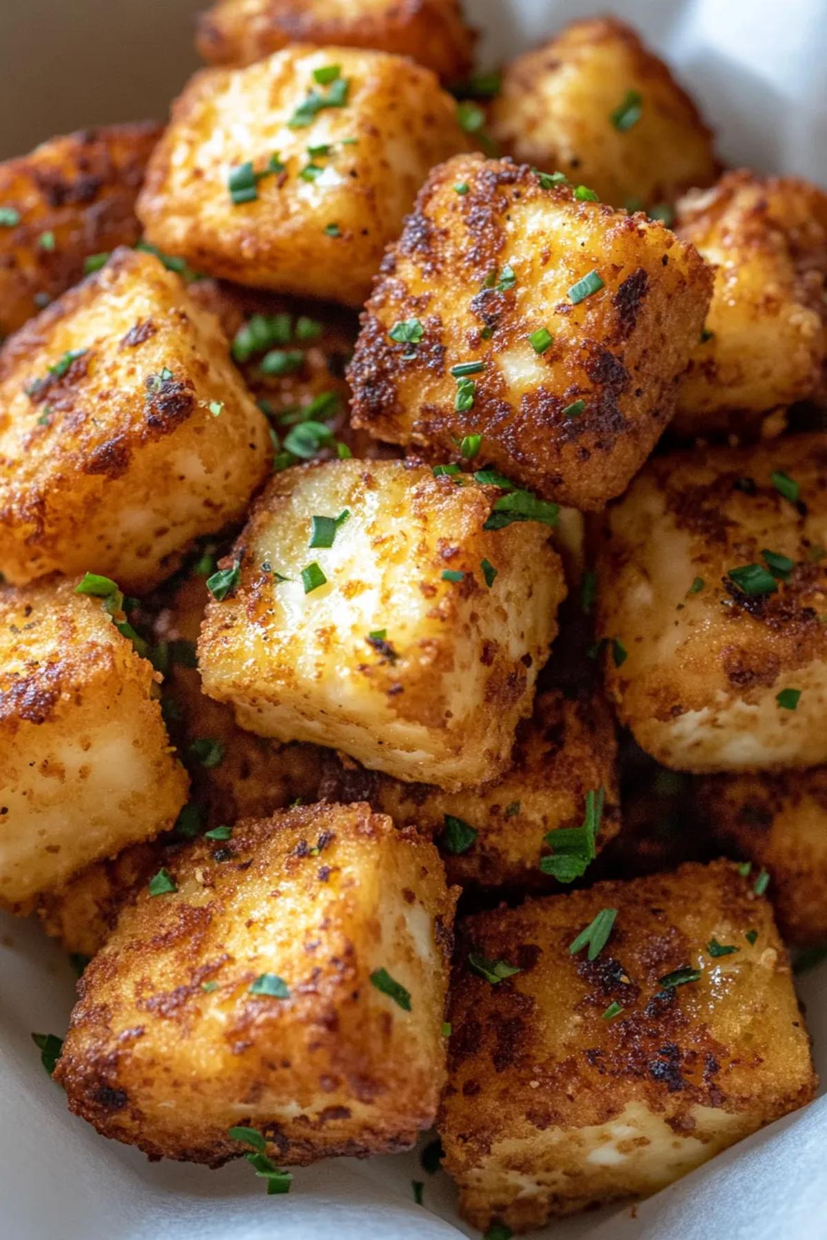 Crispy Ninja Air Fryer Halloumi Bites with a Herby Twist