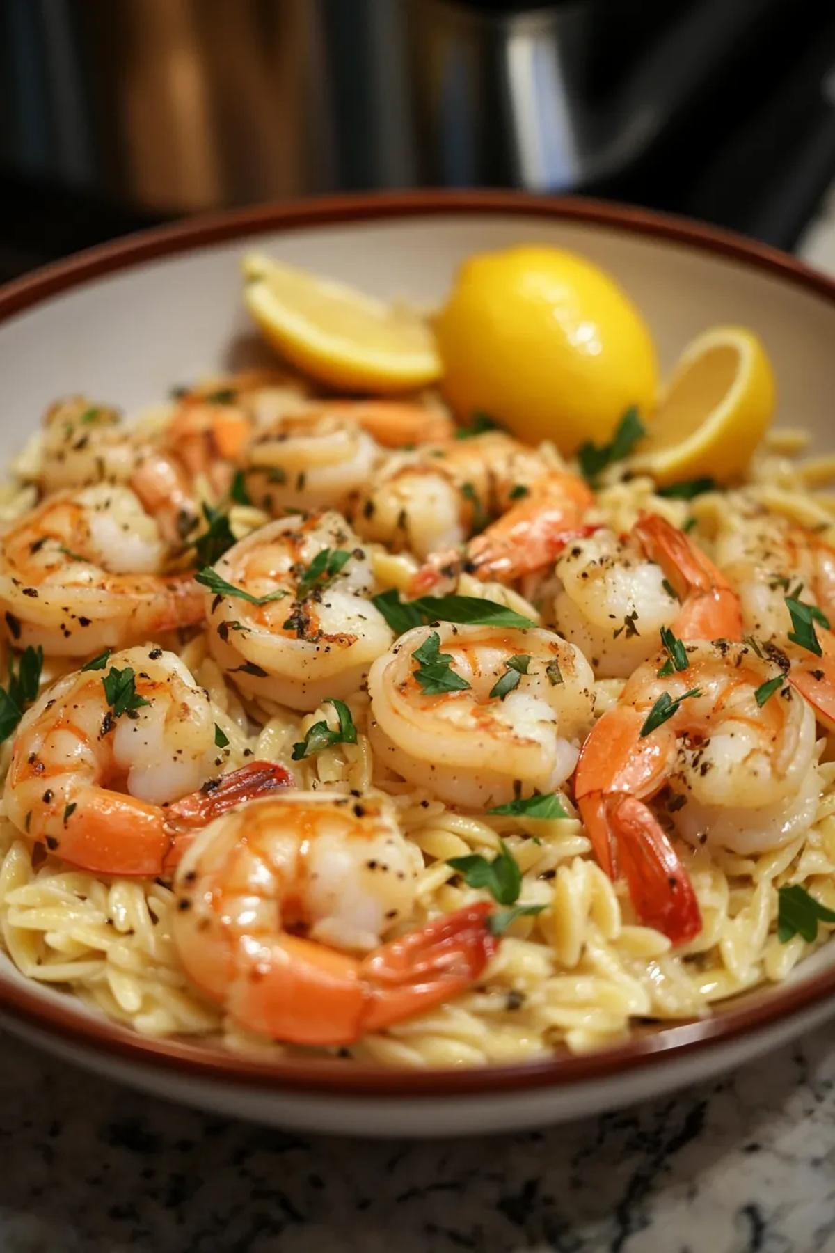 One-Pot Lemon Herb Shrimp and Orzo