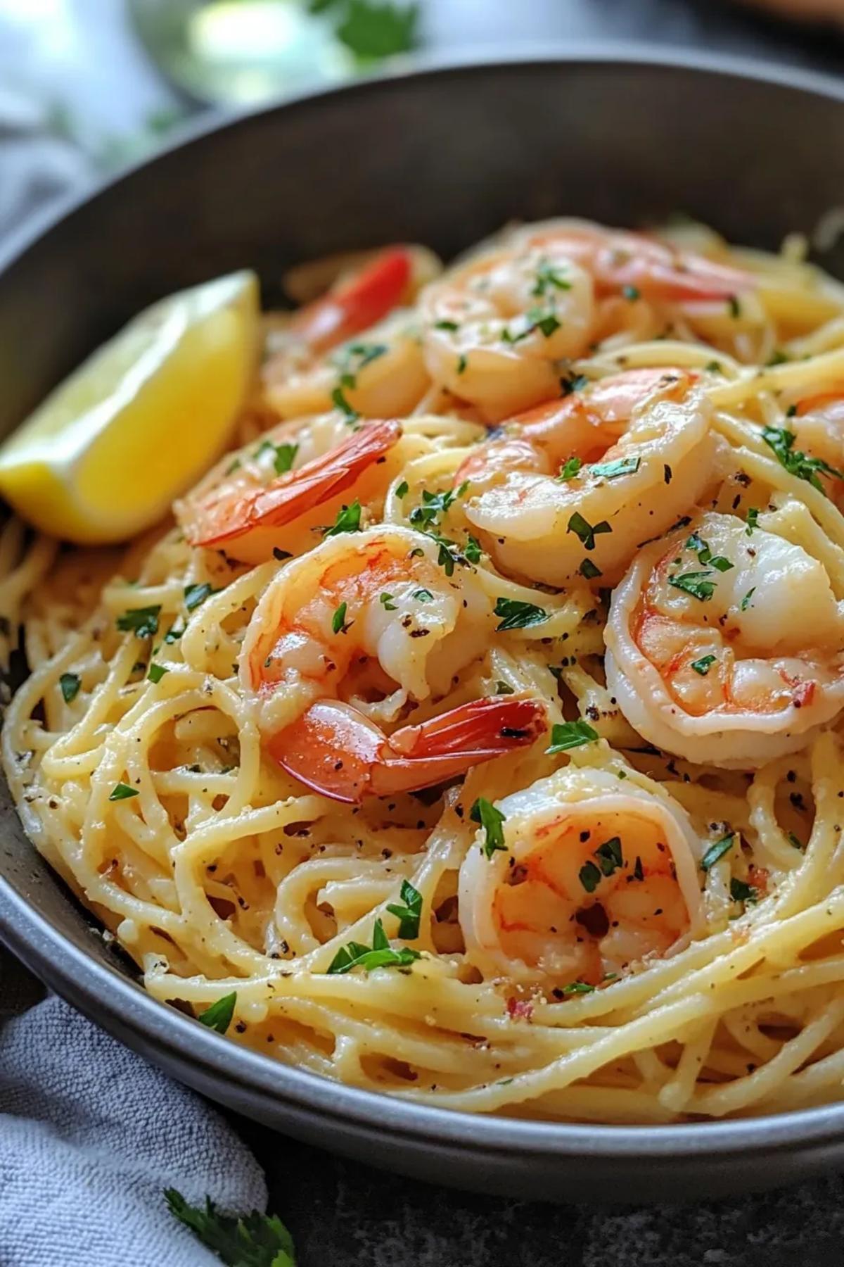 One Pot Shrimp Scampi Pasta with a Surprise Twist