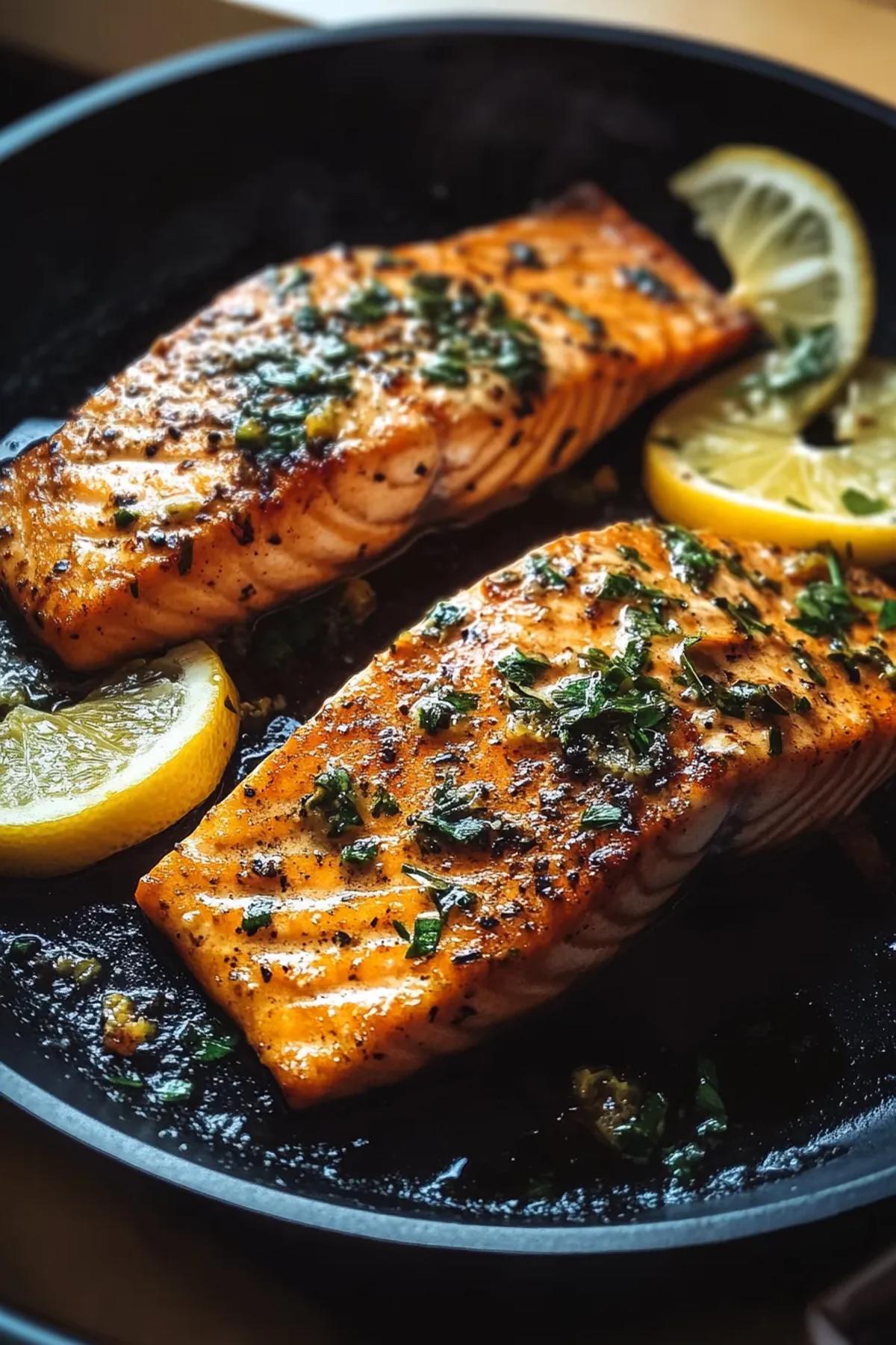 Pan-Seared Salmon with Lemon Herb Butter