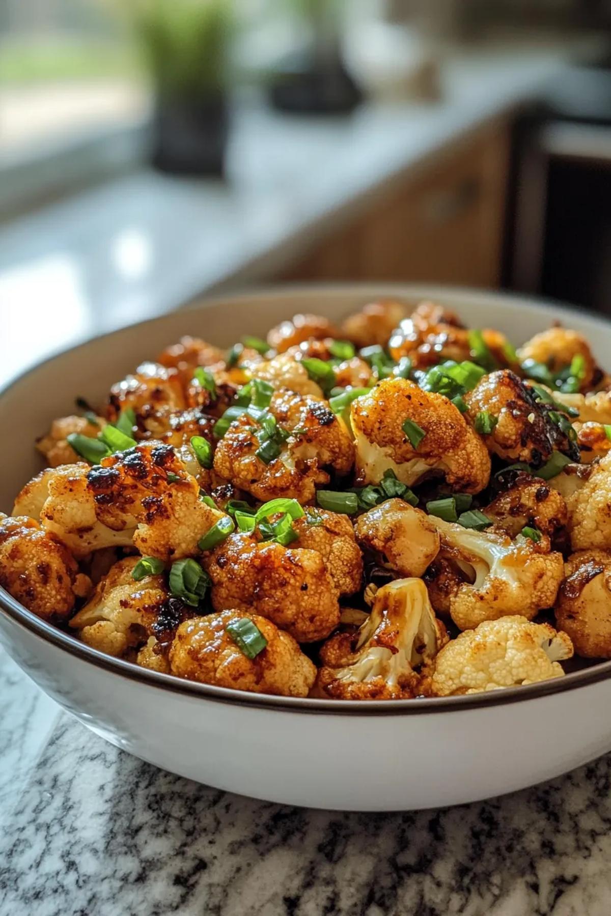 Stir-fried cauliflower with colorful vegetables in a wok. card