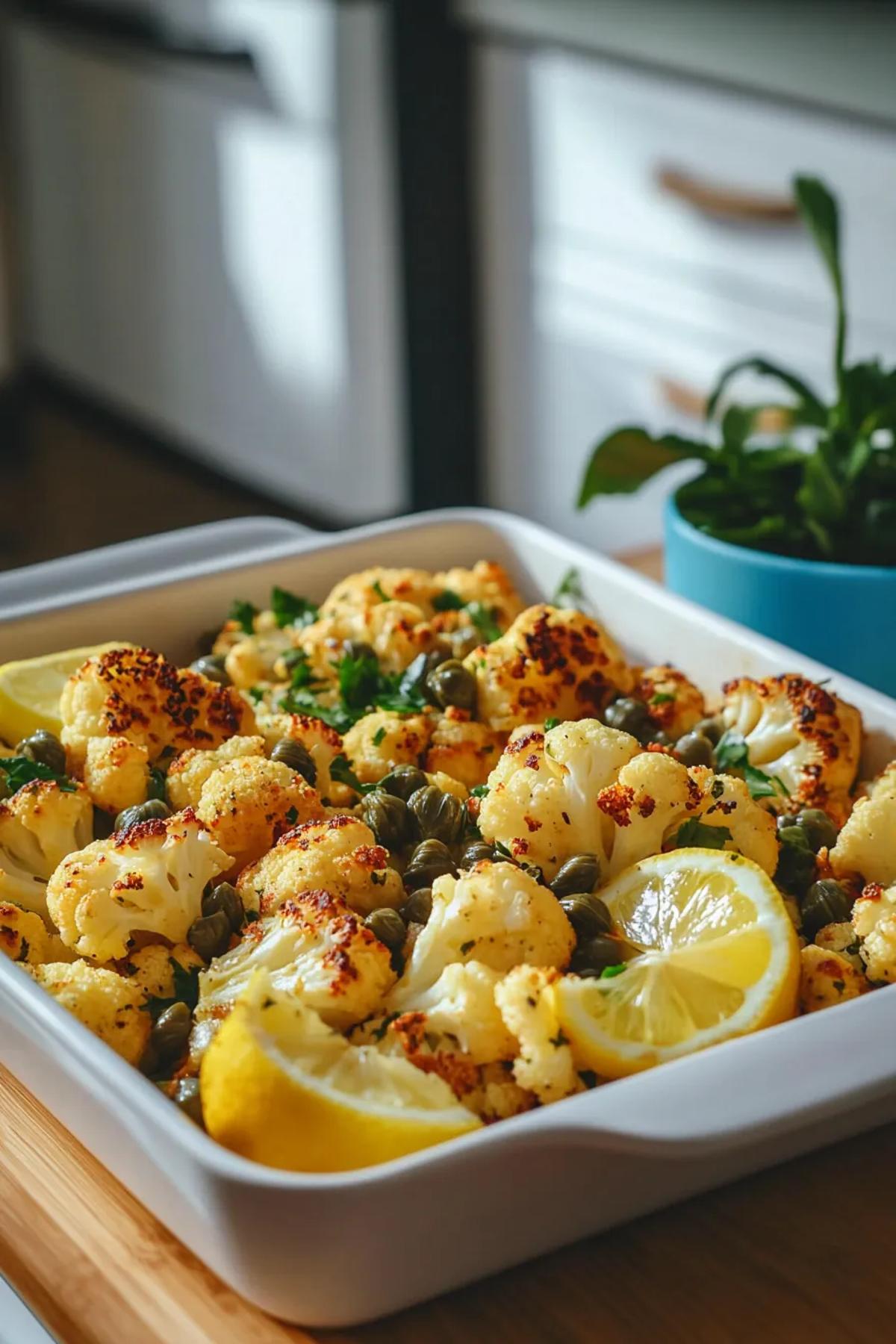 Roasted Cauliflower with Lemon and Capers