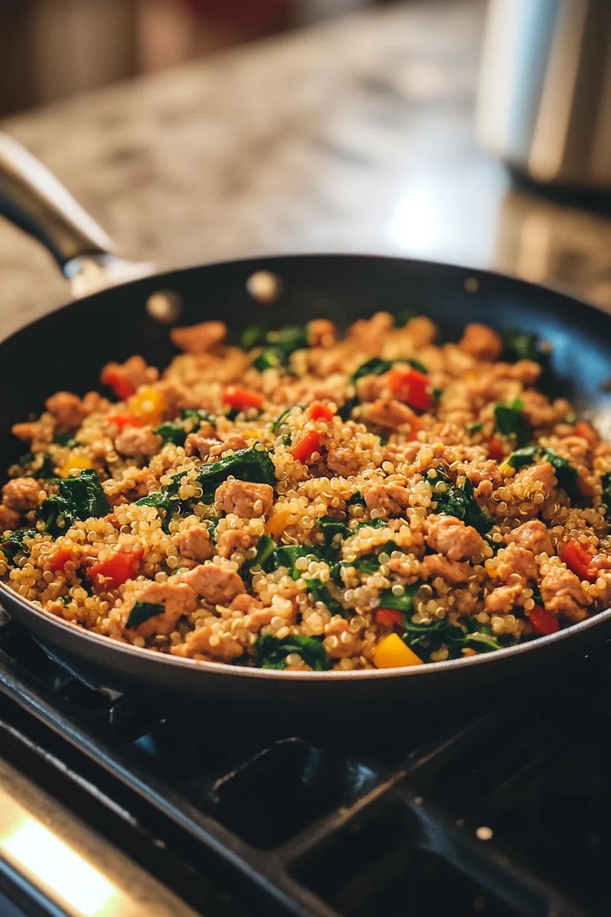 Savory Ground Turkey and Quinoa Skillet