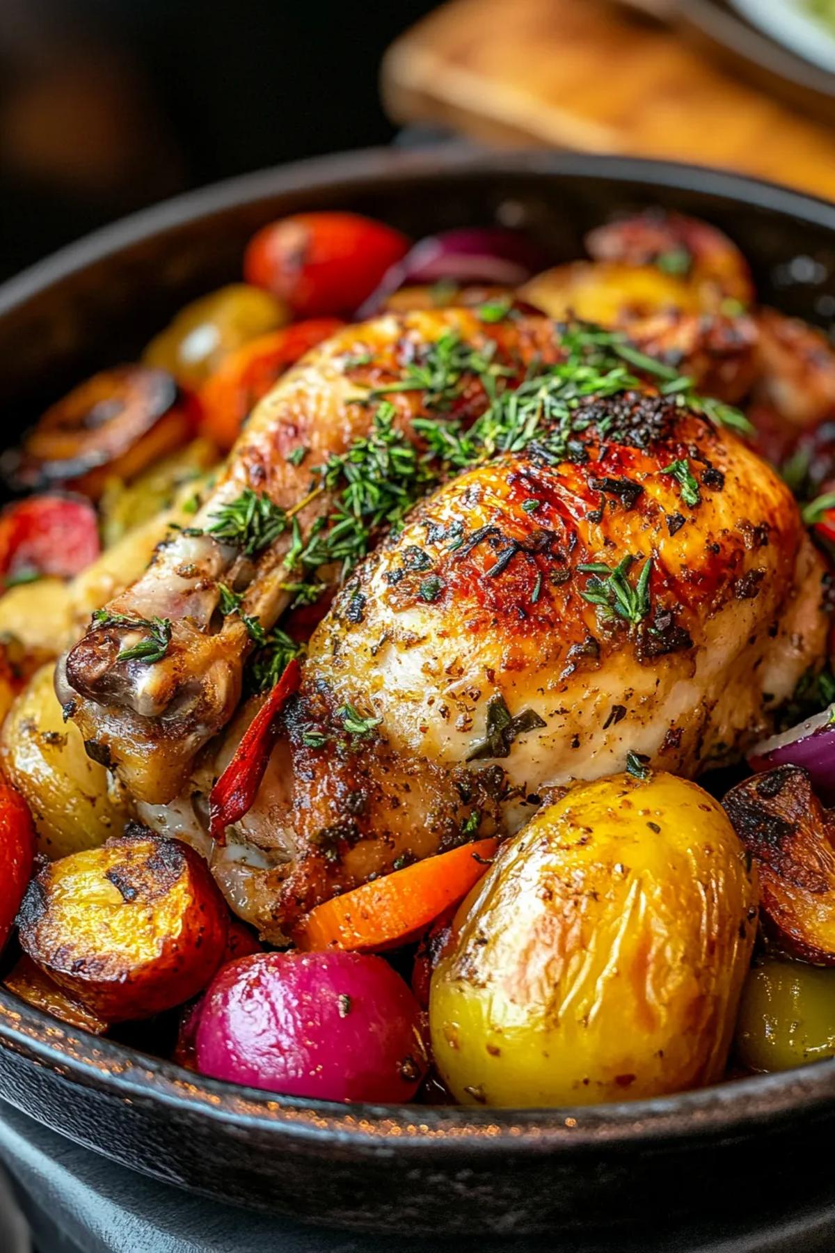 Savory Herb-Roasted Chicken with Seasonal Vegetables