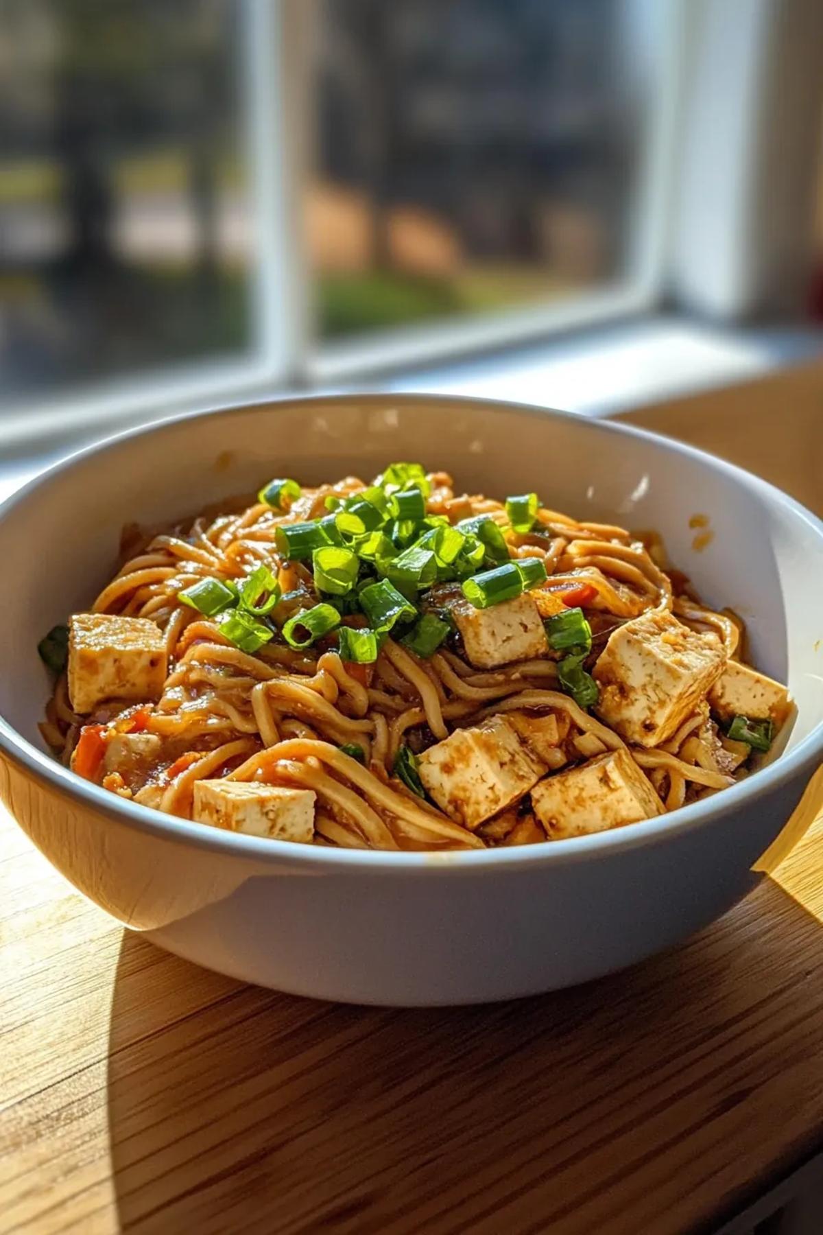 Savory One Pot Tofu Noodles