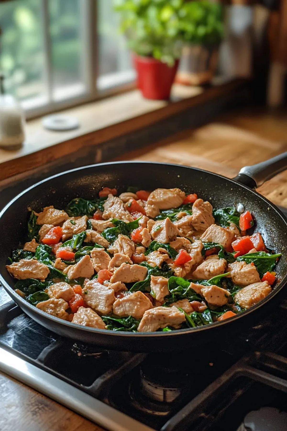 Savory Turkey and Spinach Skillet