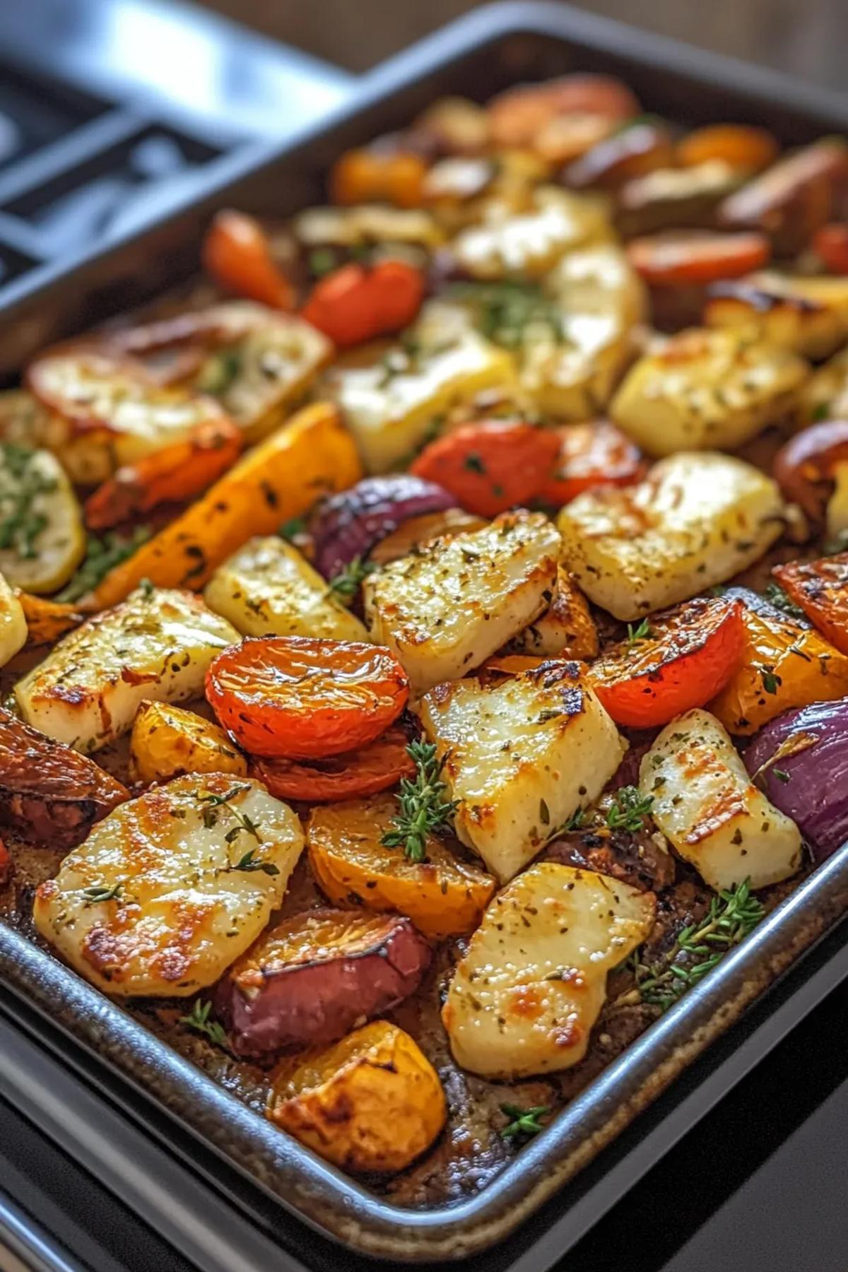 Sheet Pan Halloumi and Roasted Vegetables: A Seasonal Delight