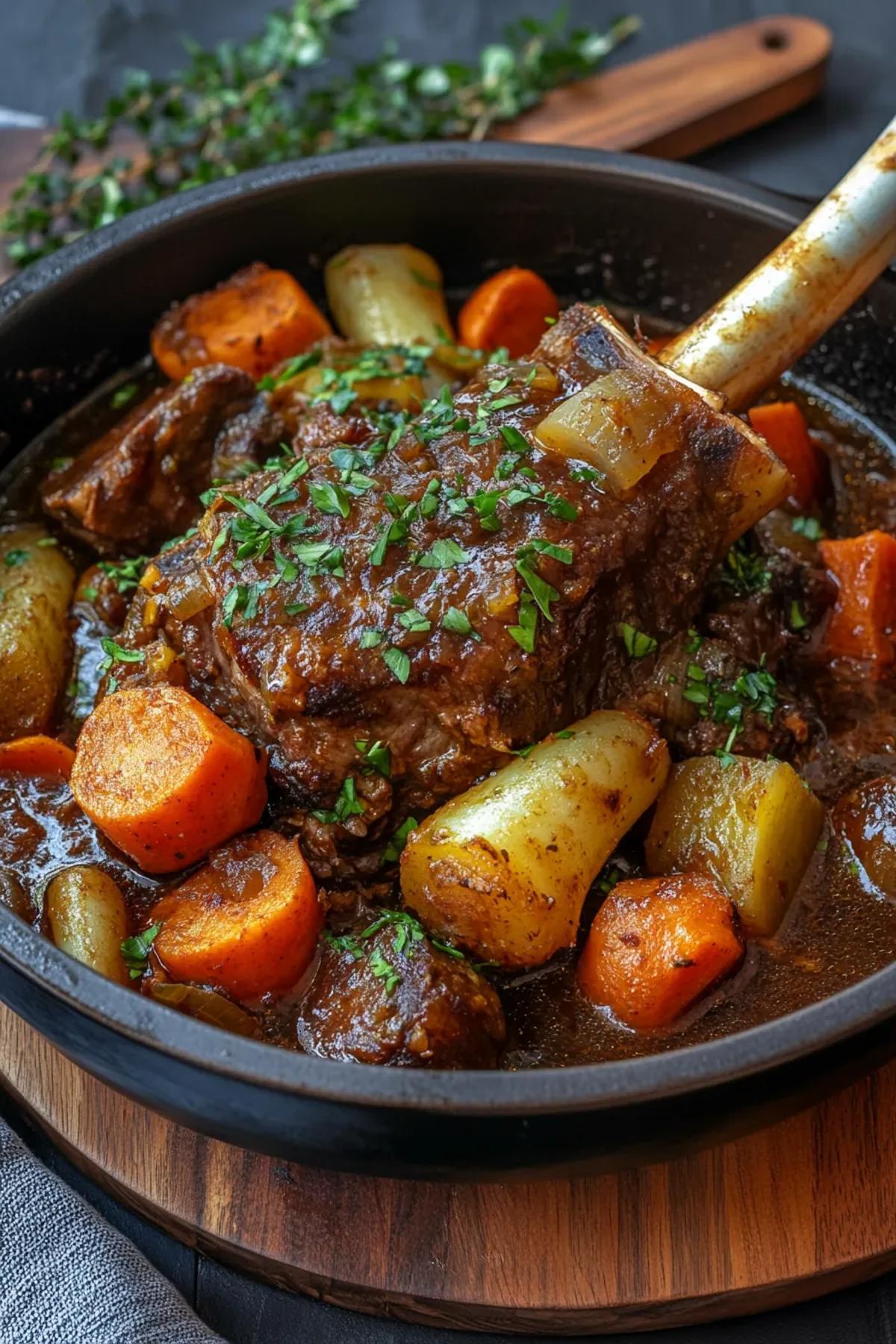 Slow Cooker Lamb Shank with Root Vegetables