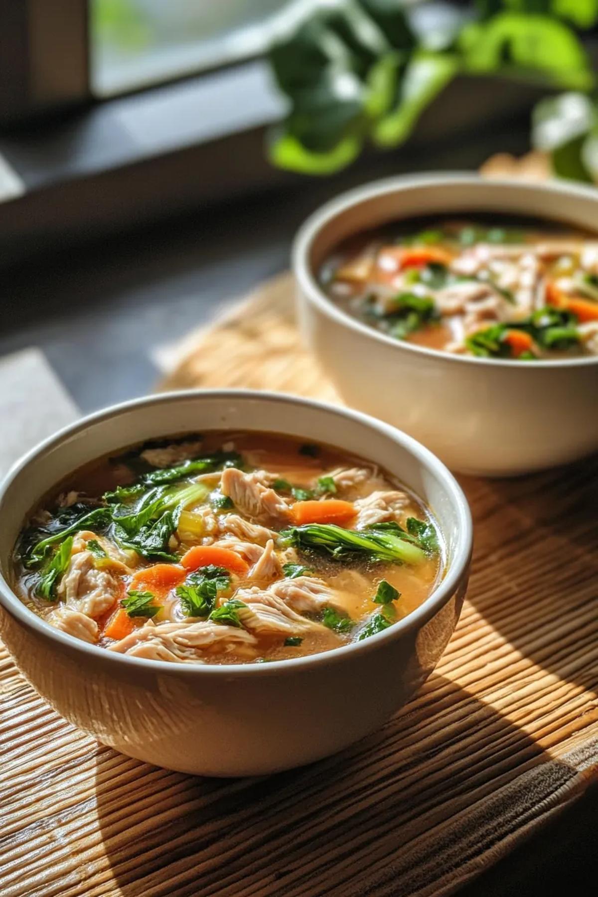 Sun‑Kissed Slow Cooker Chicken and Bok Choy Soup