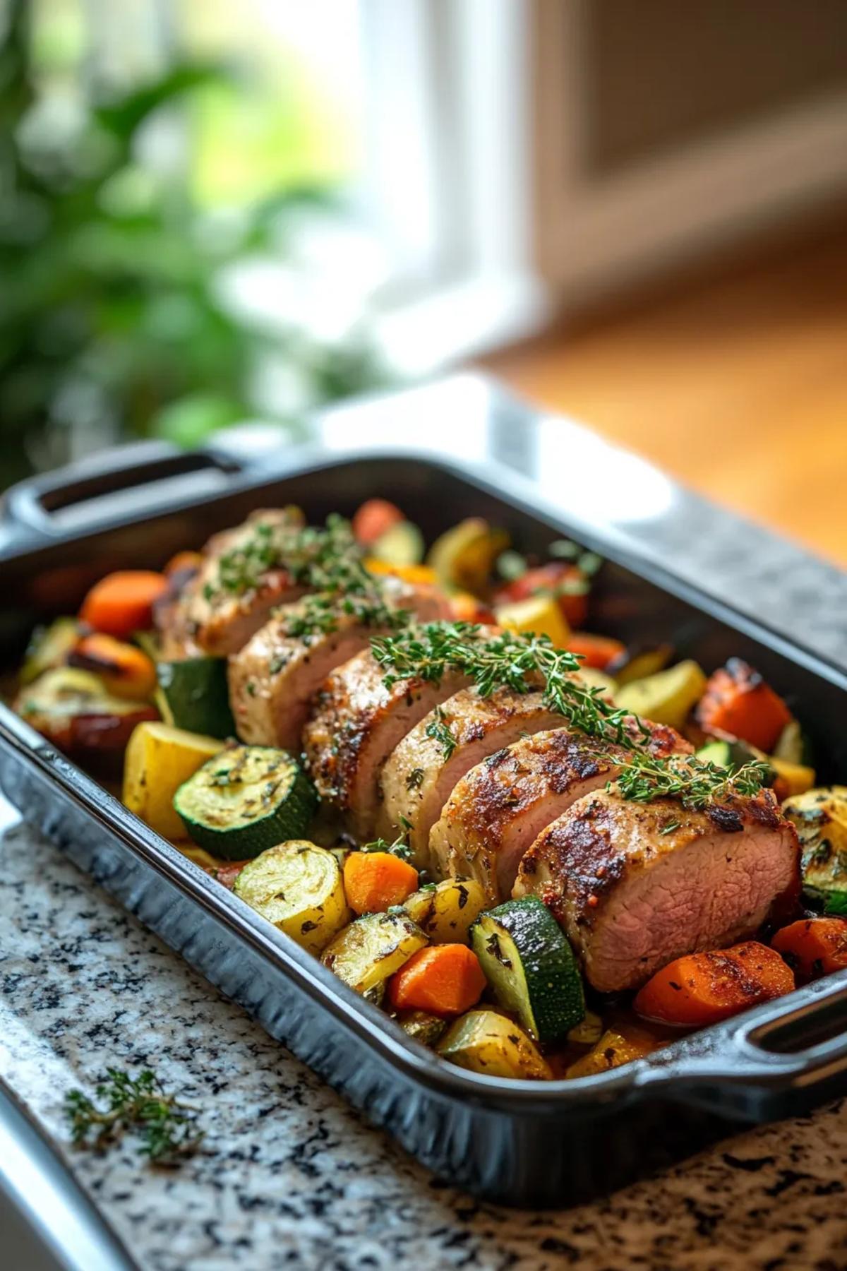Tender One Pot Pork Tenderloin with Seasonal Vegetables