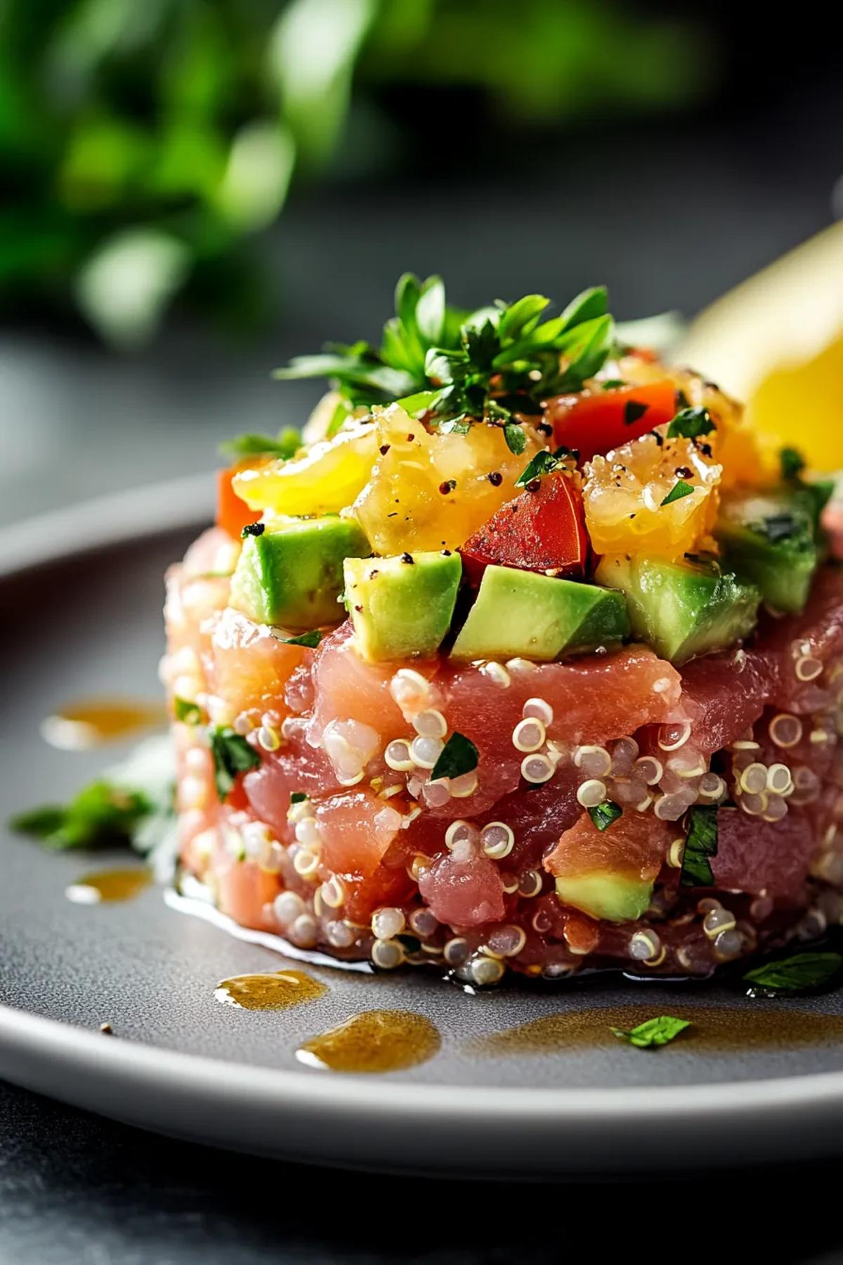 Zesty Citrus Tuna Tartare with Avocado and Quinoa