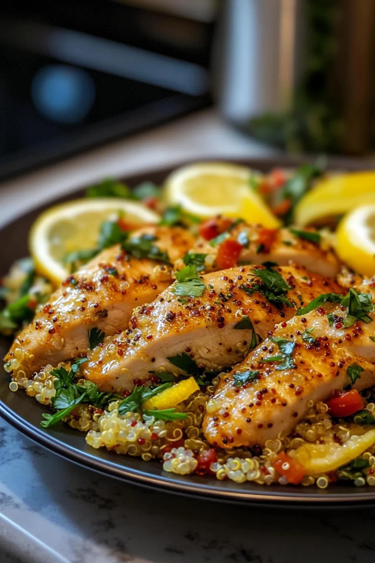 Zesty Lemon Herb Chicken with Quinoa Salad