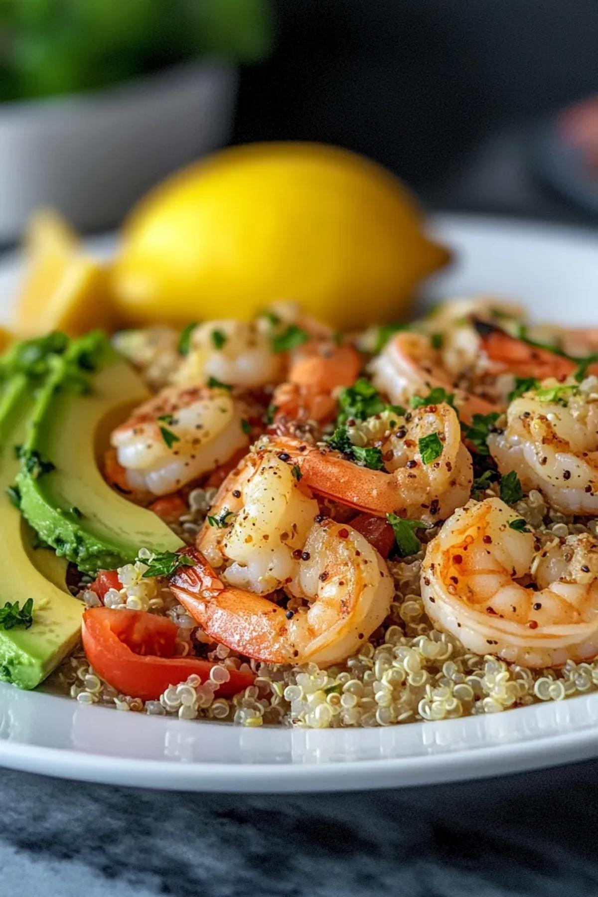 Zesty Lemon Herb Shrimp with Quinoa and Avocado