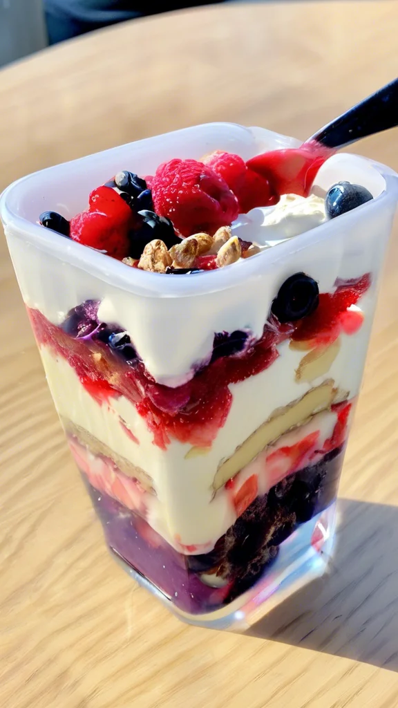 Close-up of delicious Berry Parfait