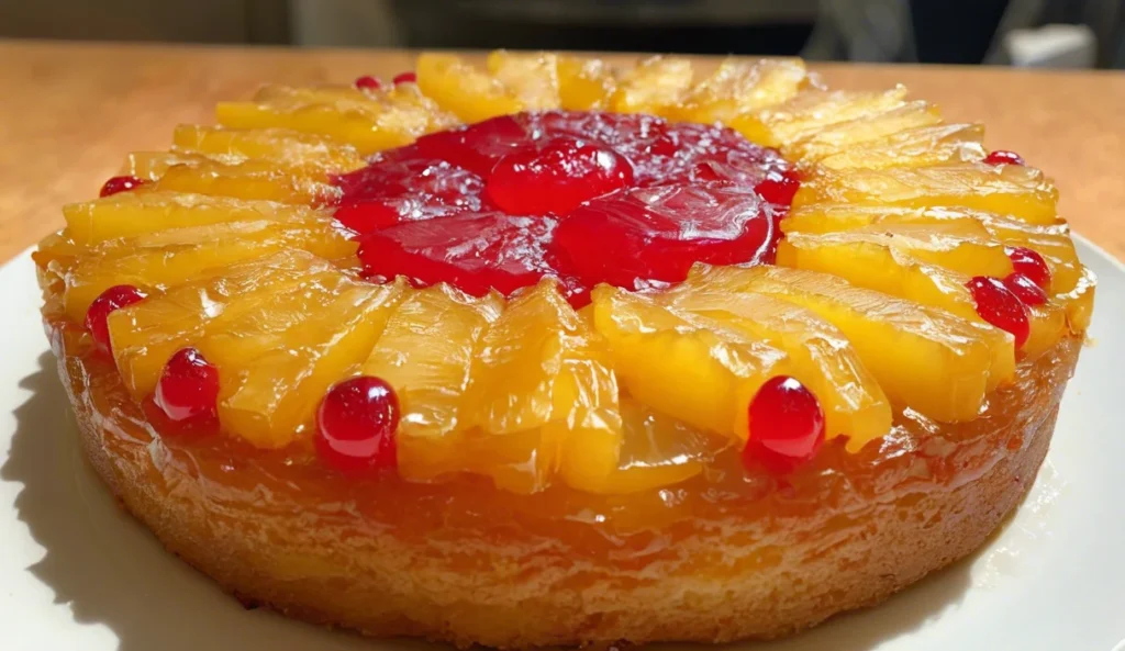 A delicious plate of Tropical Pineapple Upside-Down Cake