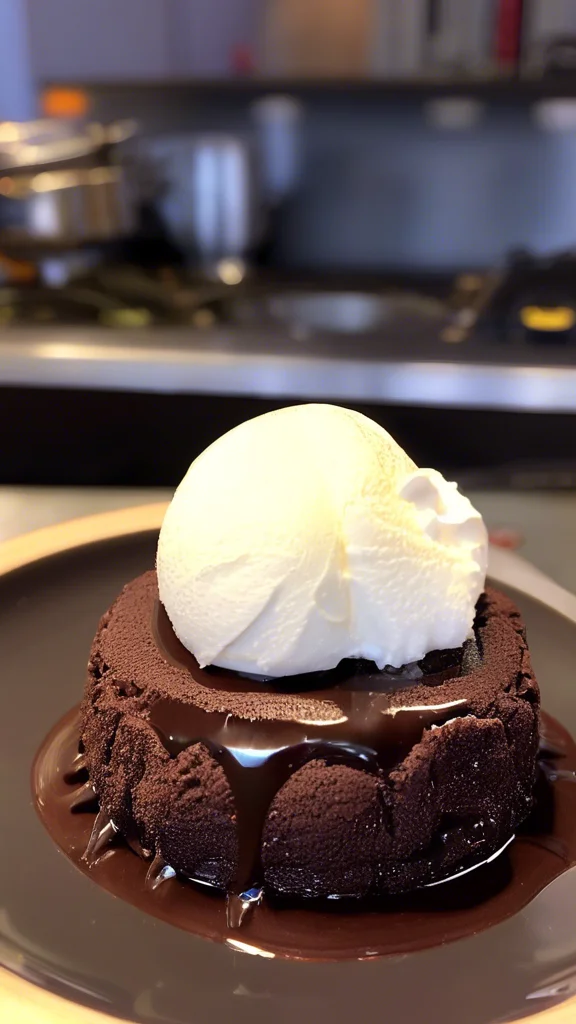 Close-up of delicious Chocolate Lava Cake