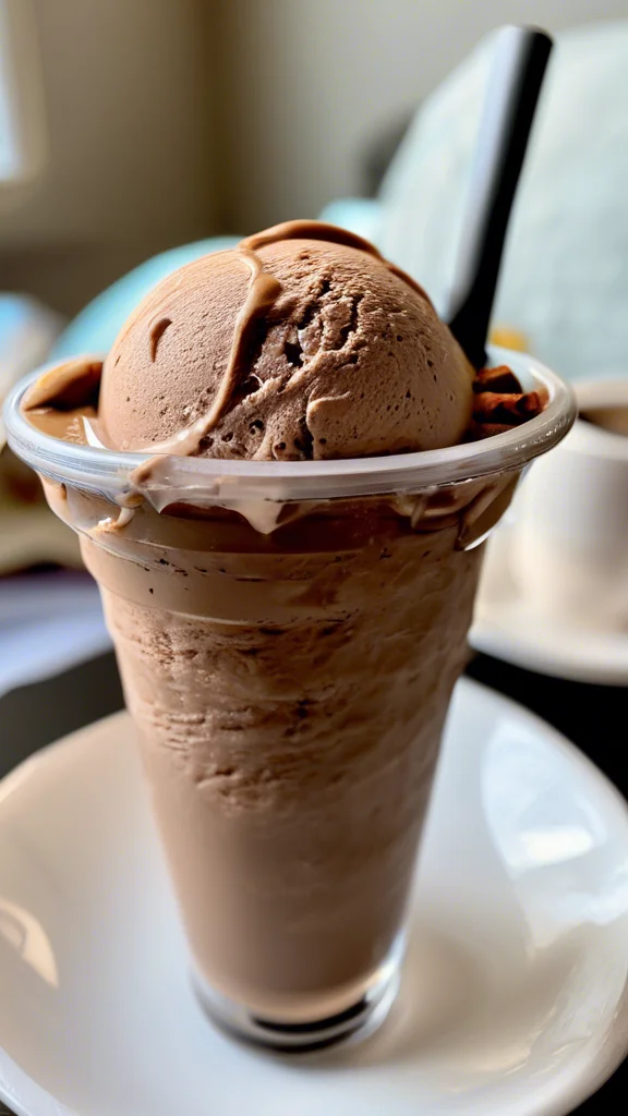 Beautifully plated Mocha Coffee Ice Cream
