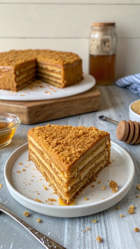 A delicious plate of Honey Cake