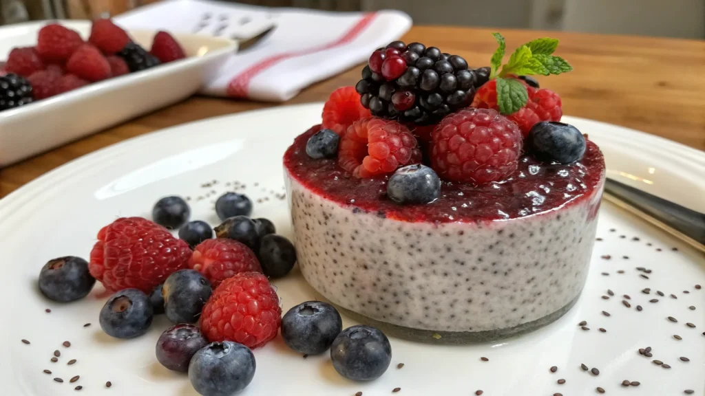 A delicious plate of Chia Pudding with Berries