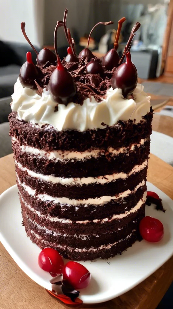 Close-up of delicious Black Forest Cake