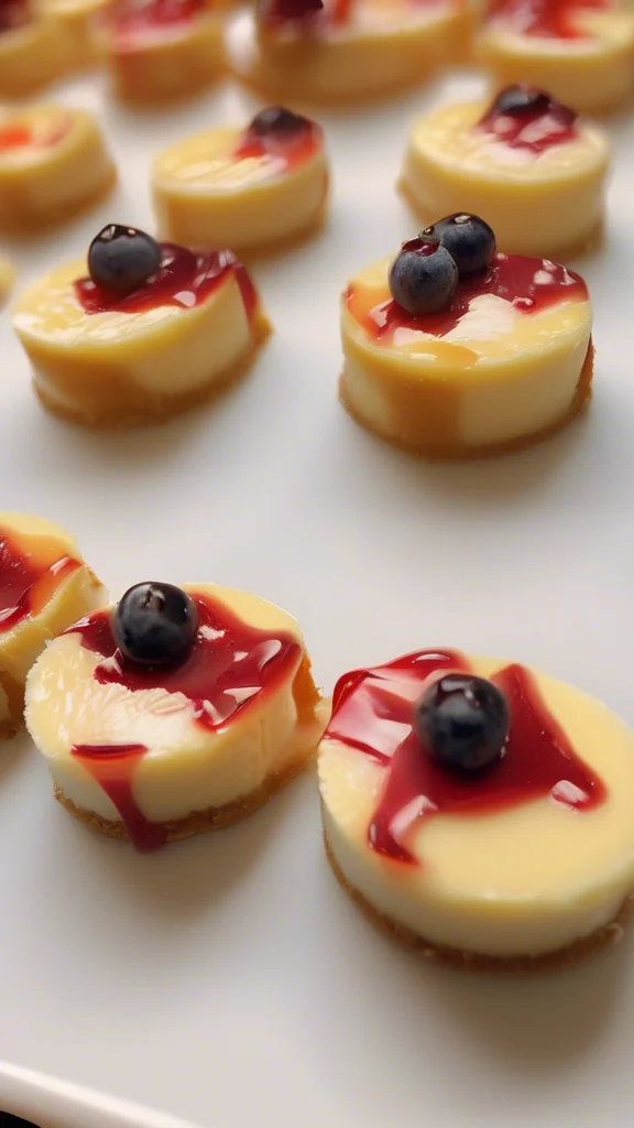 Beautifully plated Mini Cheesecake Bites