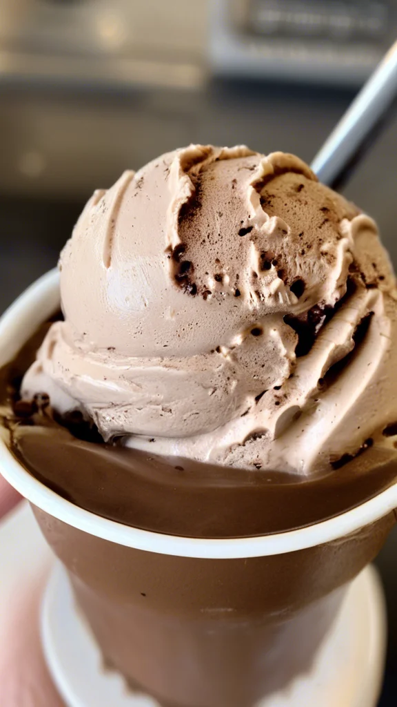 Close-up of delicious Mocha Coffee Ice Cream