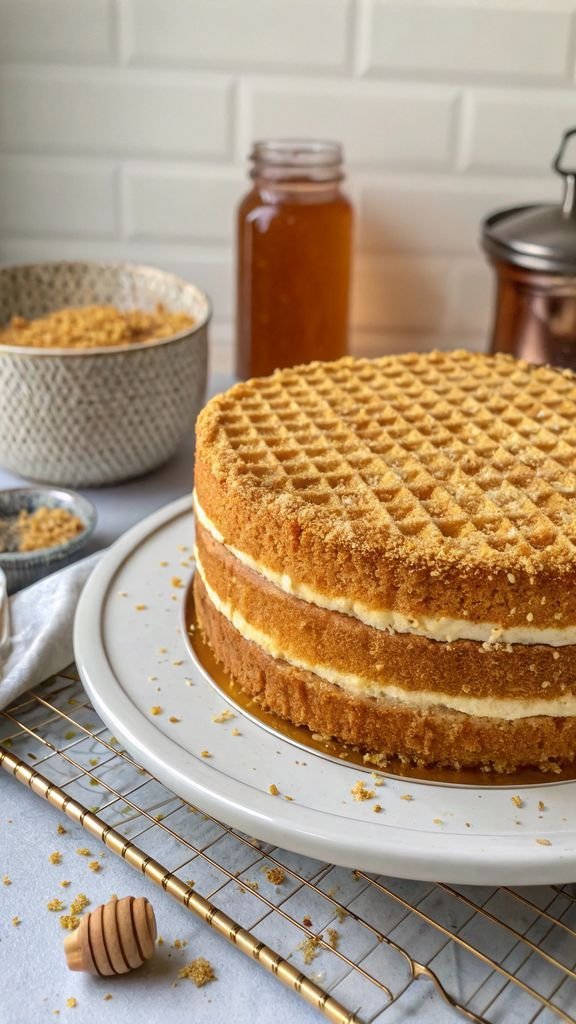 A delicious plate of Honey Cake