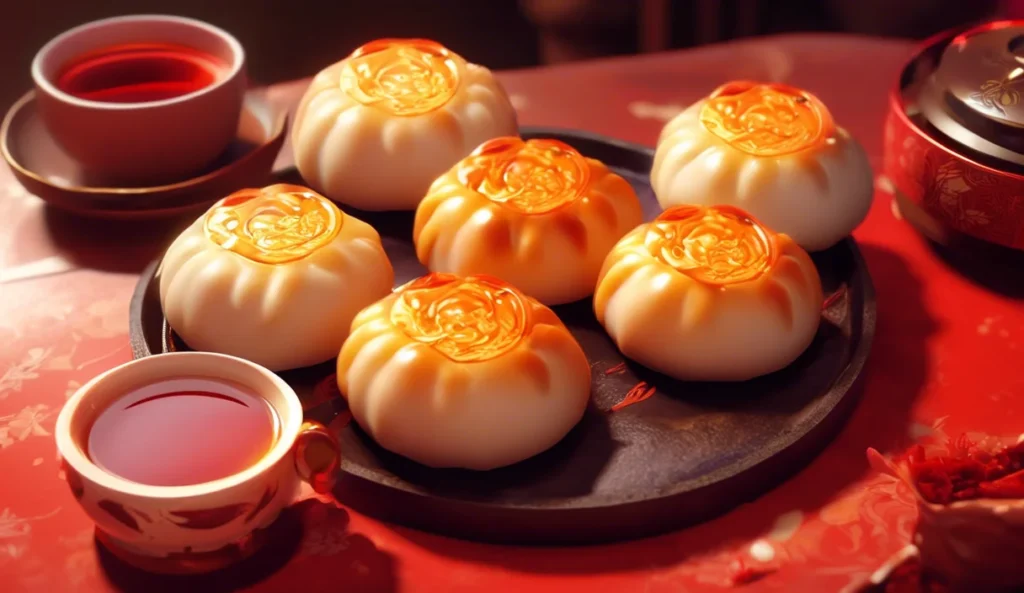 A delicious plate of Lava Custard Buns (Liu Sha Bao)