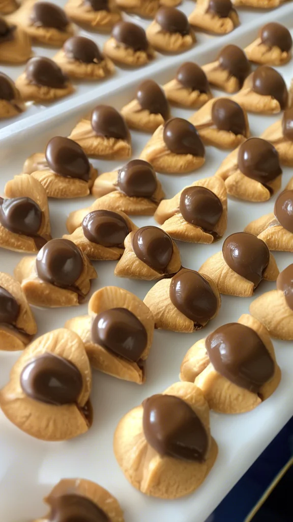 Step-by-step making Peanut Butter Blossoms