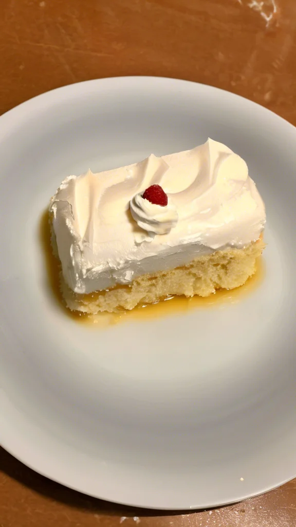 Beautifully plated Tres Leches Cake