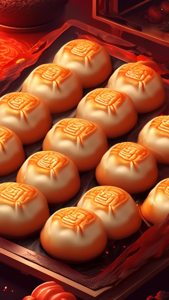 Beautifully plated Lava Custard Buns (Liu Sha Bao)