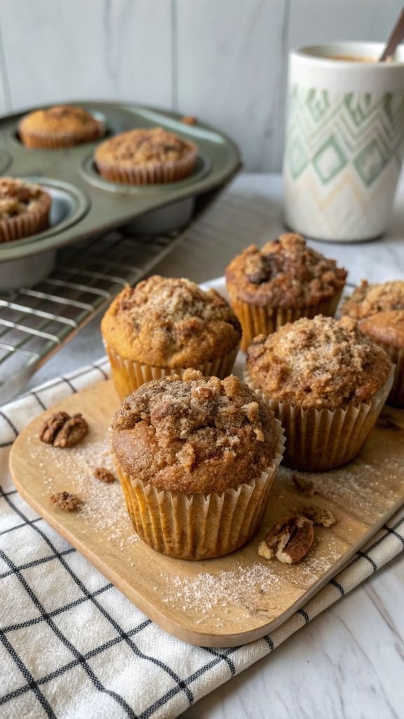 A delicious plate of Grandma's Coffee Cake Muffins