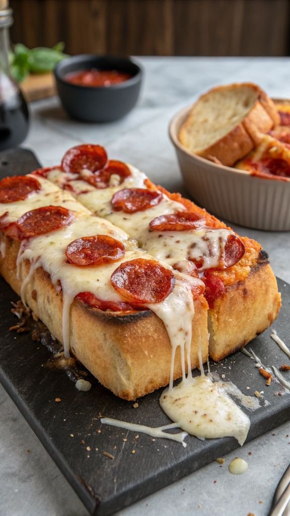 Step-by-step making Pizza Lava Toast