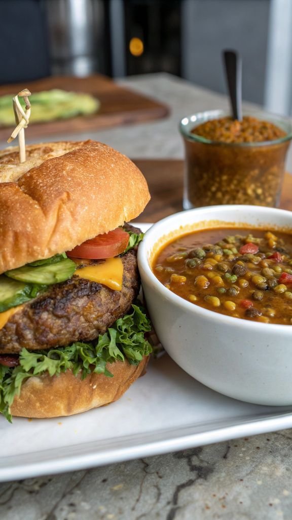 A delicious plate of Hamburger Lentil Soup